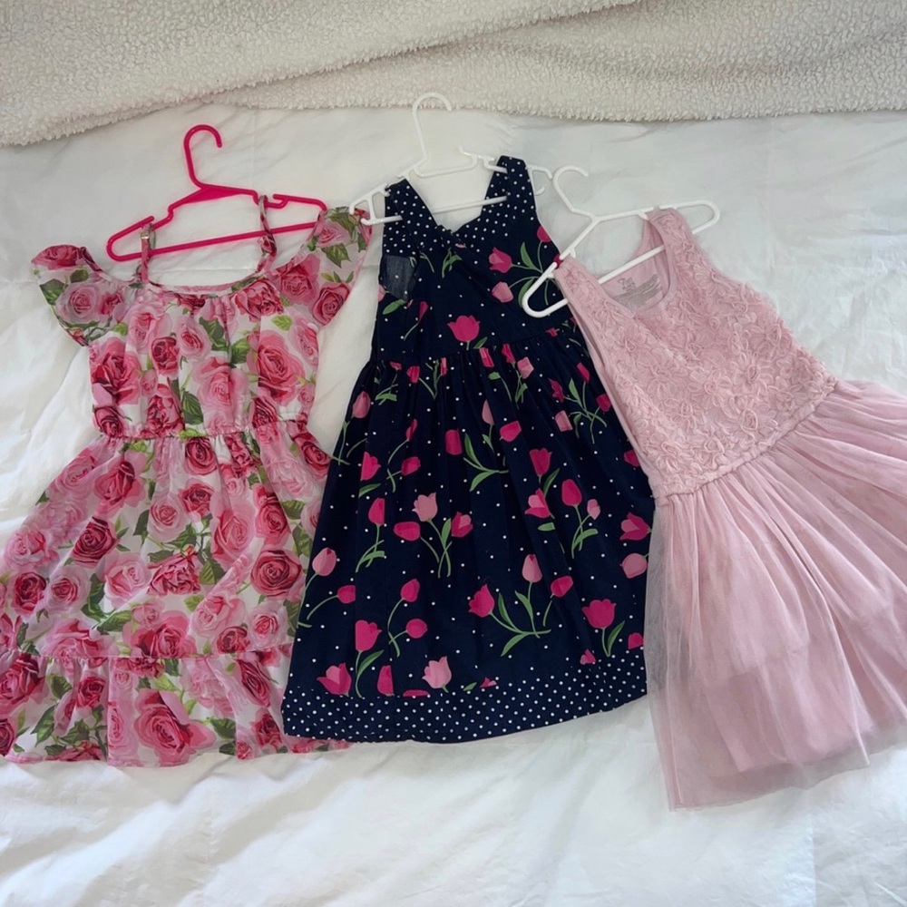 Bundle of 3 girls dresses all size 7/8